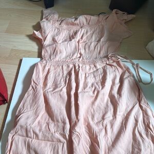 Peach Short Sleeve Maxi Dress